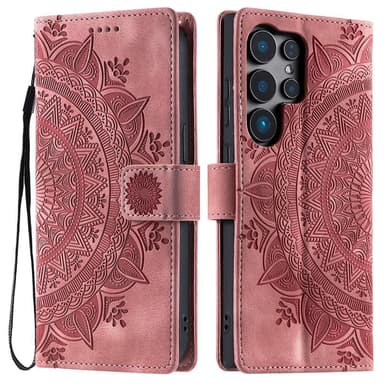 Til Samsung Galaxy S25 Ultra tegnebogscover Cover Shell Mandala Blomstermønster