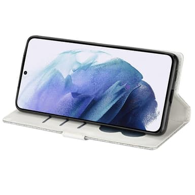 Til Samsung Galaxy S25 Ultra Stående Glittercover med Lynlåslomme - Sølv
