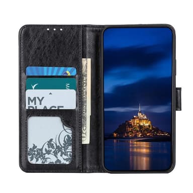 Crazy Horse Pung Standetui til Samsung Galaxy A21s - Sort