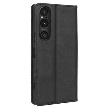 Wallet Stand Flip-telefonetui til Xperia 1 V - Sort