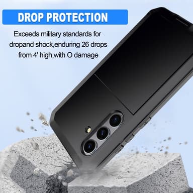 Samsung Galaxy S25+ (Plus) Heavy Duty Silikone + Metal Case Shell + Hærdet glas