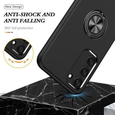 Samsung Galaxy S23+ Fingerring Kickstand Hybrid Taske - Sort