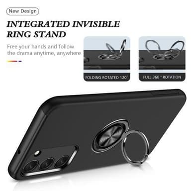 Samsung Galaxy S23+ Fingerring Kickstand Hybrid Taske - Sort