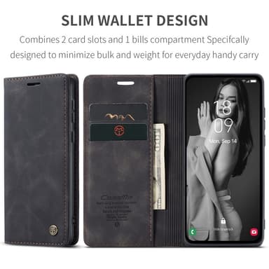 CASEME Retro Pung Taske til Samsung Galaxy A56 - Sort