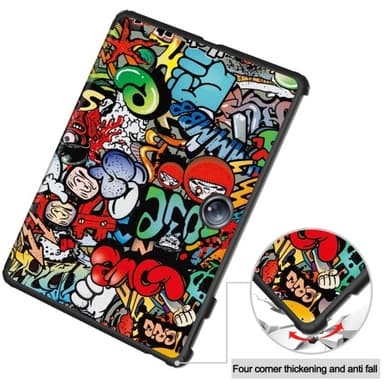 Til OnePlus Pad 2 Tri-fold Stand Wake/Sleep Cover Tabletetui - Graffiti