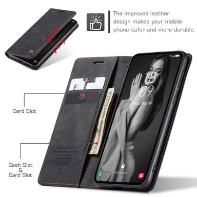 CASEME Retro Pung Taske til Samsung Galaxy A56 - Sort