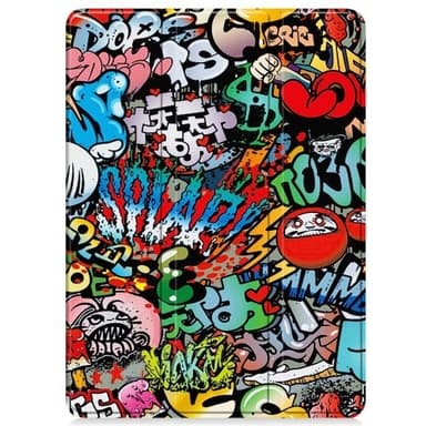 Til OnePlus Pad 2 Tri-fold Stand Wake/Sleep Cover Tabletetui - Graffiti