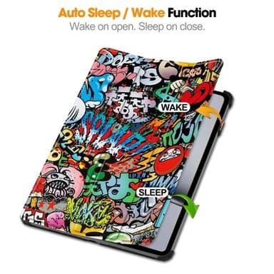 Til OnePlus Pad 2 Tri-fold Stand Wake/Sleep Cover Tabletetui - Graffiti