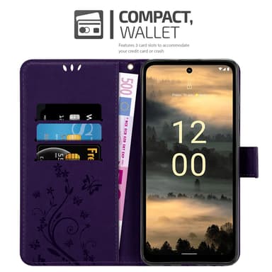 Nokia XR21 Pungetui Cover Blomster (Lilla)