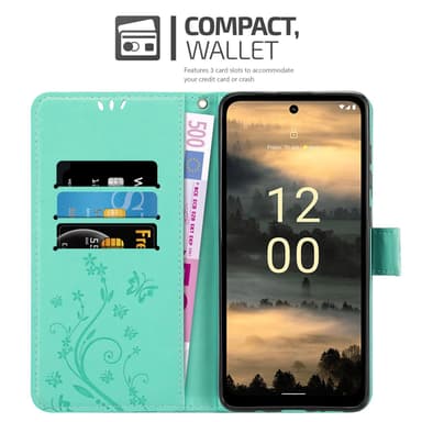 Nokia XR21 Pungetui Cover Blomster (Turkis)