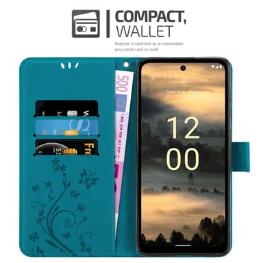 Nokia XR21 Pungetui Cover Blomster (Blå)