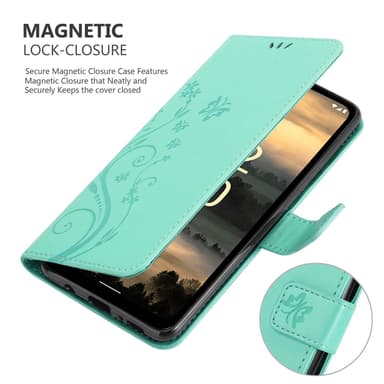 Nokia XR21 Pungetui Cover Blomster (Turkis)