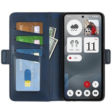SKALO Nothing Phone (3a) 5G Premium ID Flip Cover - Blå