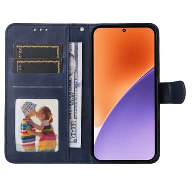 SKALO Xiaomi 15 PU-læder Flip Cover - Blå