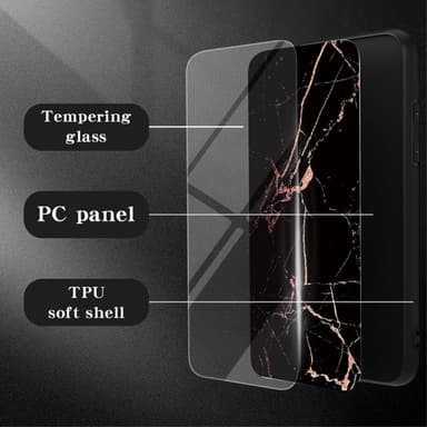 SKALO Samsung A36 5G Marmor Hærdet Glas TPU Cover - #1