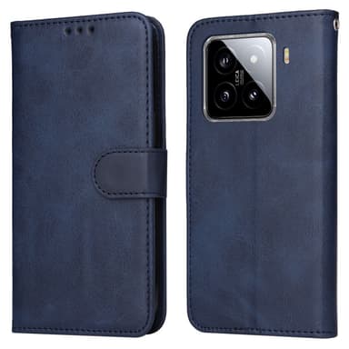 SKALO Xiaomi 15 PU-læder Flip Cover - Blå