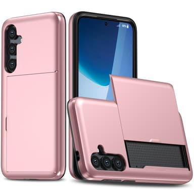 SKALO Samsung A56 5G Armor Kortholder Cover - Rosa guld