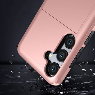 SKALO Samsung A56 5G Armor Kortholder Cover - Rosa guld