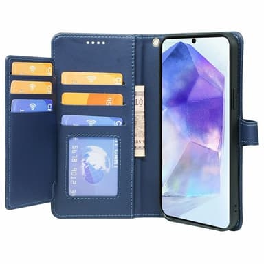 SKALO Samsung A56 5G 9-RUM Flip Cover - Blå