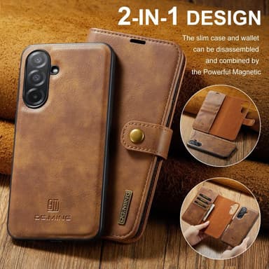 DG MING Samsung A26 5G 2-i-1 Magnet Flip Cover - Brun