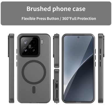 SKALO Xiaomi 15 Matte Translucent Hybrid Cover - Sort