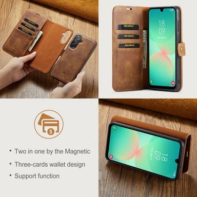 DG MING Samsung A26 5G 2-i-1 Magnet Flip Cover - Brun