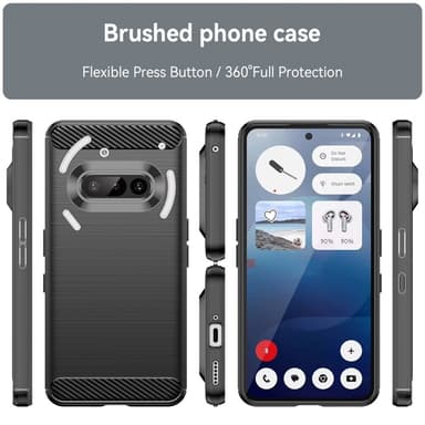 SKALO Nothing Phone (3a) 5G Armor Carbon Cover - Sort