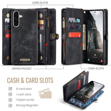 CaseMe Samsung A56 5G 008 BIg Wallet 2in1 Magnet Flip Cover - Sort