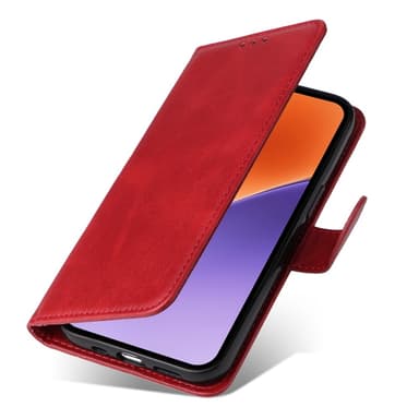SKALO Xiaomi 15 PU-læder Flip Cover - Rød