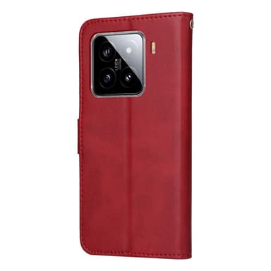 SKALO Xiaomi 15 PU-læder Flip Cover - Rød