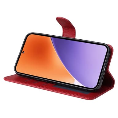 SKALO Xiaomi 15 PU-læder Flip Cover - Rød