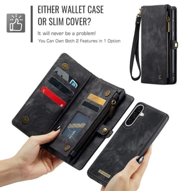 CaseMe Samsung A56 5G 008 BIg Wallet 2in1 Magnet Flip Cover - Sort