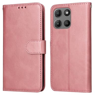 SKALO Motorola Moto G15 Power PU-læder Flip Cover - Pink
