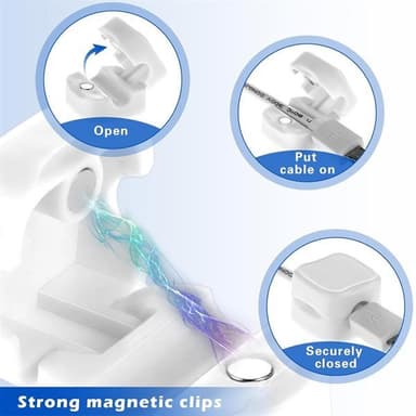 Magnetisk kabelholder med stærk vedhæftning og magnetisk låsning - 6 stk
