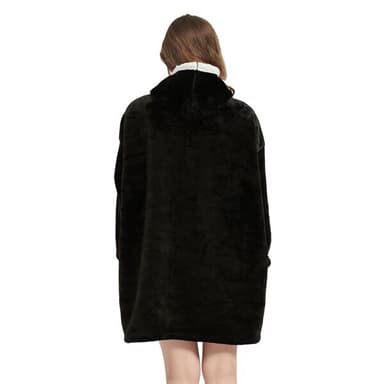 Medium oversized hættetrøje til voksne med kængurulomme og hætte - Sort