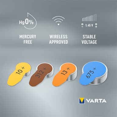 Varta 675 høreapparatsbatterier 7042217 (6-pk)