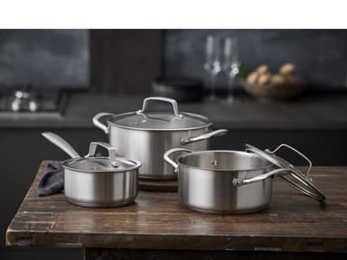 Pillivuyt Gourmet Kasserolle med glaslåg Steel