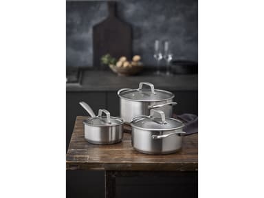 Pillivuyt Gourmet Kasserolle med glaslåg Steel