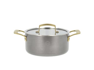 Pillivuyt Gourmet Gryde med glaslåg Steel