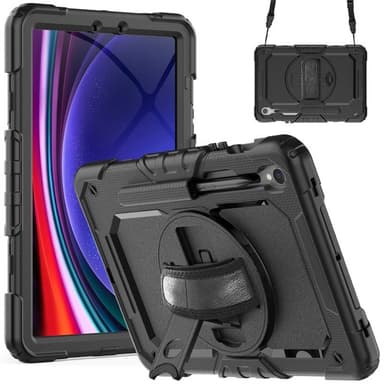 Hybrid cover med skulderrem Samsung Galaxy Tab S10 FE - Sort