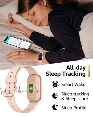 Smartwatch med EKG, pulsmåler, blodtryksmåler, søvnmåler, skridttæller Rose guld