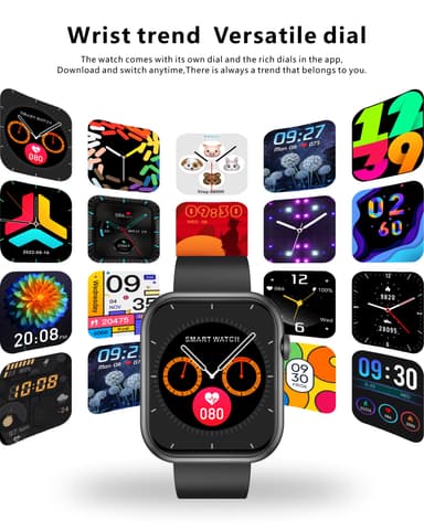 Smartwatch med puls-, blodtryks-, blodoxygensmåler og flere sportstilstande Champagne