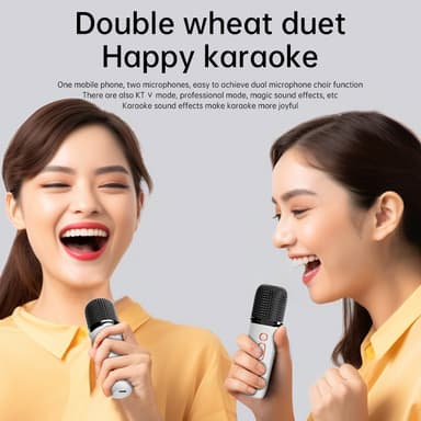 Y5-Dual Mic Home Karaoke Bluetooth Speaker Microphone
