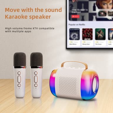Y5-Dual Mic Home Karaoke Bluetooth Speaker Microphone