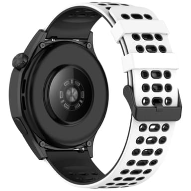 Silikonerem til ur 22 mm - Til Huawei Watch GT5, Keep Watch Pilot1 Hvid+sort