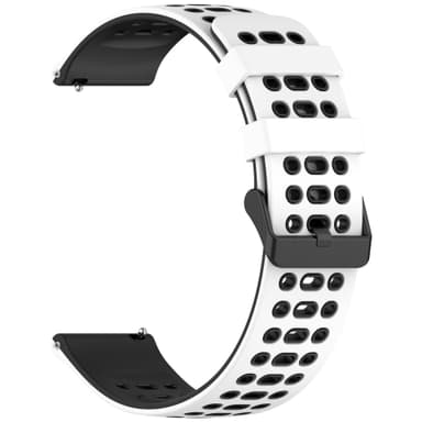 Silikonerem til ur 22 mm - Til Huawei Watch GT5, Keep Watch Pilot1 Hvid+sort