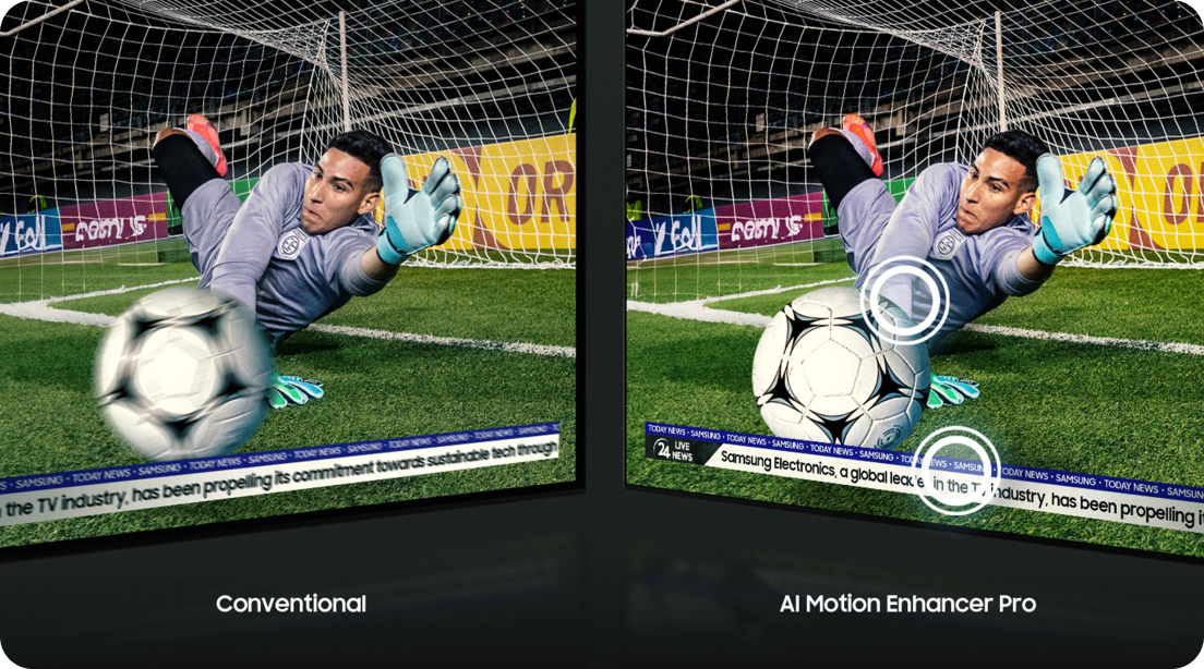 Samsung TV med AI Motion Enhancer-teknologi