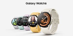 Banner med Samsung Galaxy Watch6 ure i forskellige farver